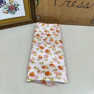 Vintage Fabric Material Floral Pink Orange Green Floral Vintage Textiles